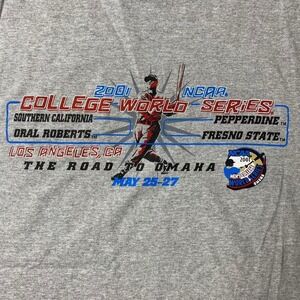 Vintage 2000s NCAA World Series college baseball‎ shirt USC Pepperdine FSU